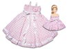 PINK SPOT DRESS WITH ROSETTE