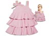 PINK STRIPE TIERED DRESS