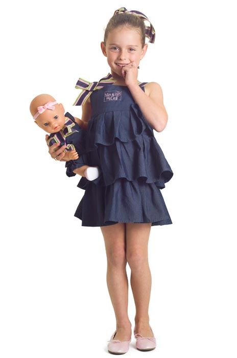 DENIM TIERED DRESS - Click Image to Close