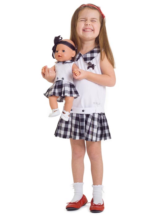 POODLE CHECK DRESS - Click Image to Close