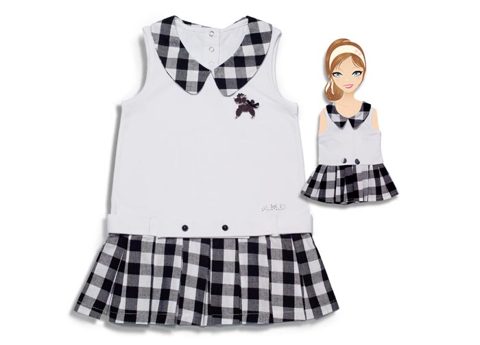 POODLE CHECK DRESS - Click Image to Close