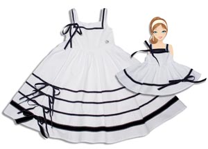 BLACK AND WHITE BOW PARTY DRESS